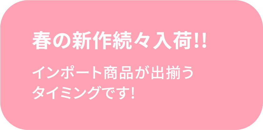 春の新作続々入荷 インポート商品が出揃うタイミングです